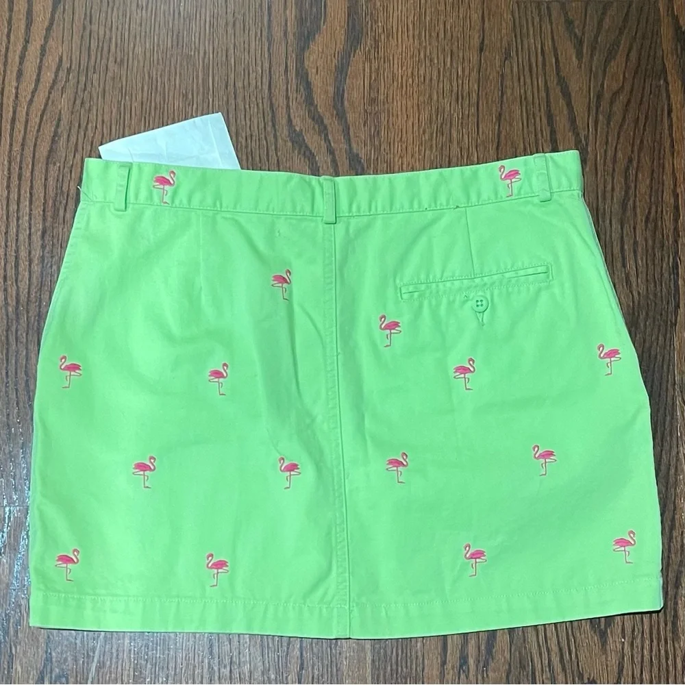 Ralph Lauren Lime Green Flamingo Mini Skirt